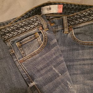 CAbi Buttonfly Skinny Medium Wash Jeans Size 2